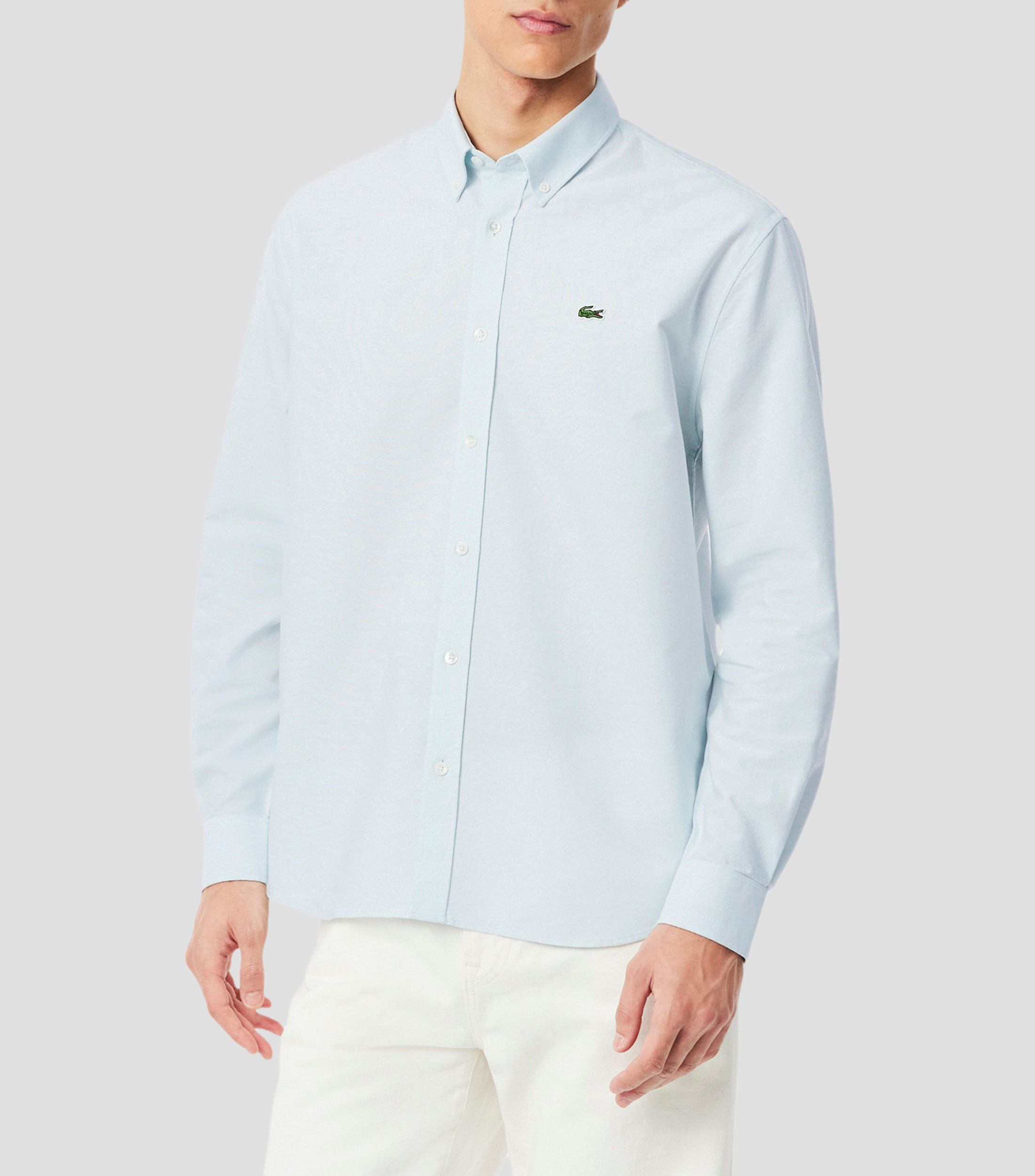 Camisa lisa manga larga Hombre